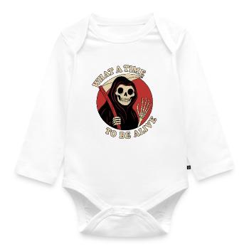 What a Time to Be Alive - Organic Longsleeve Baby Bodysuit - white - Front