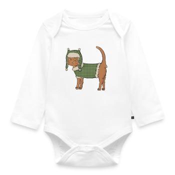 Chat-pka - Baby Bio-Langarm-Body - Weiß - Vorne