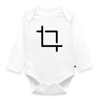 crop icon - Organic Longsleeve Baby Bodysuit - white - Front