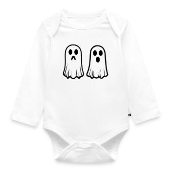 Geister - Baby Bio-Langarm-Body - Weiß - Vorne