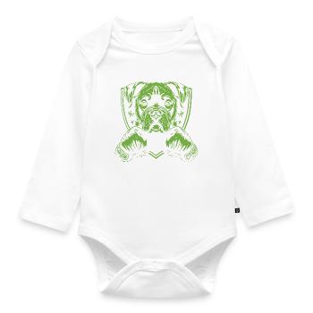 Boxer pour chien - Body Bébé bio manches longues - blanc - Devant