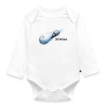 Comet flight through space - Organic Longsleeve Baby Bodysuit - white - Front