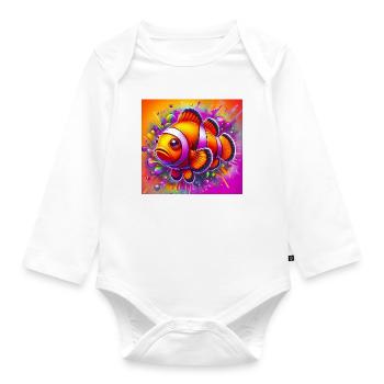 Clownfisch - Baby Bio-Langarm-Body - Weiß - Vorne