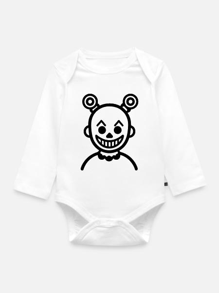 Clown Comic - Baby Bio-Langarm-Body - Weiß
