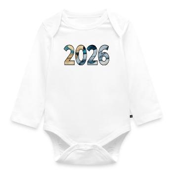 JAHR 2026 - Baby Bio-Langarm-Body - Weiß - Vorne