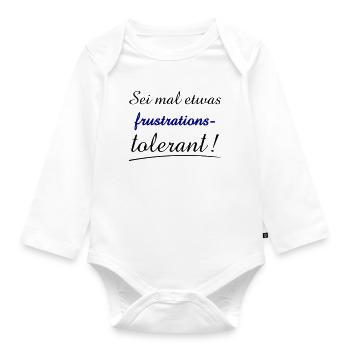Expression of Frustration with Bold Typography - Baby Bio-Langarm-Body - Weiß - Vorne