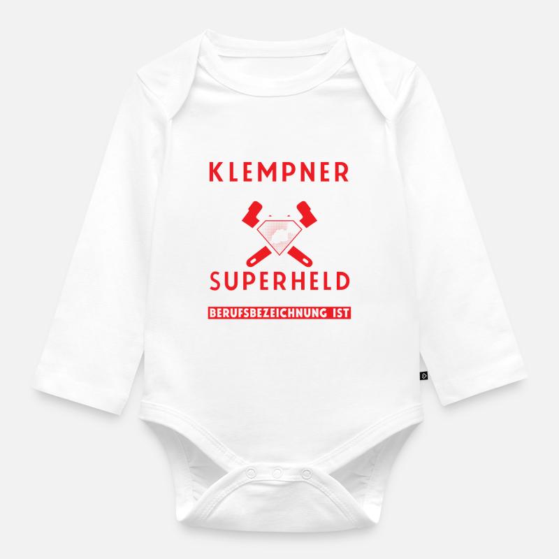 Heating Engineer Heating Construction Plumber Plumber - Organic Longsleeve Baby Bodysuit - white