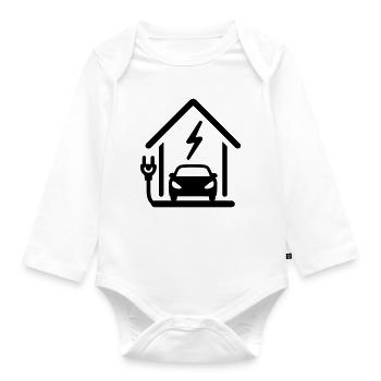 Electric mobility charging station - Organic Longsleeve Baby Bodysuit - white - Front