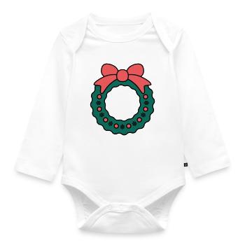 Wreath for Christmas - Organic Longsleeve Baby Bodysuit - white - Front