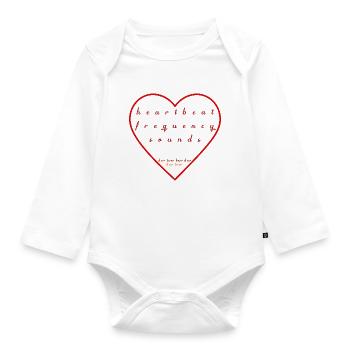 Herzschlag Schallwelle Illustration - Baby Bio-Langarm-Body - Weiß - Vorne