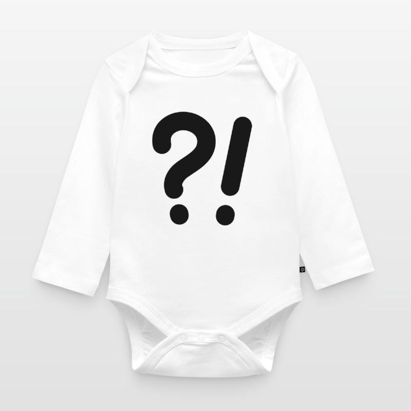 Points d’interrogation et points d’exclamation Body Bébé bio manches longues