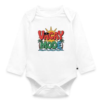 Vacay Mode - Baby Bio-Langarm-Body - Weiß - Vorne