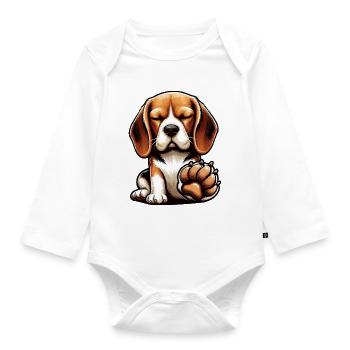 Beagle Beagle owner Beagle owner beagle dog - Organic Longsleeve Baby Bodysuit - white - Front