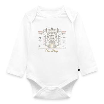 San Diego Illustration, Art Museum Hand-Drawn - Organic Longsleeve Baby Bodysuit - white - Front