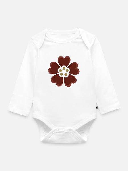 Elegantes florales Kirschblüten-Design - Baby Bio-Langarm-Body - Weiß