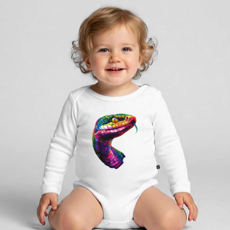 snake, python, cobra, rattlesnake, snakes Organic Longsleeve Baby Bodysuit