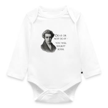 Kierkegaard Quote: Do it or not do it - Organic Longsleeve Baby Bodysuit - white - Front