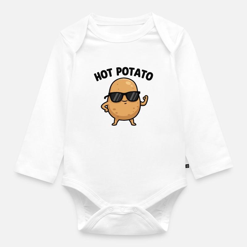 Patate avec attitude - Body Bébé bio manches longues - blanc