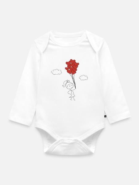 Süßes Mädchen - Baby Bio-Langarm-Body - Weiß