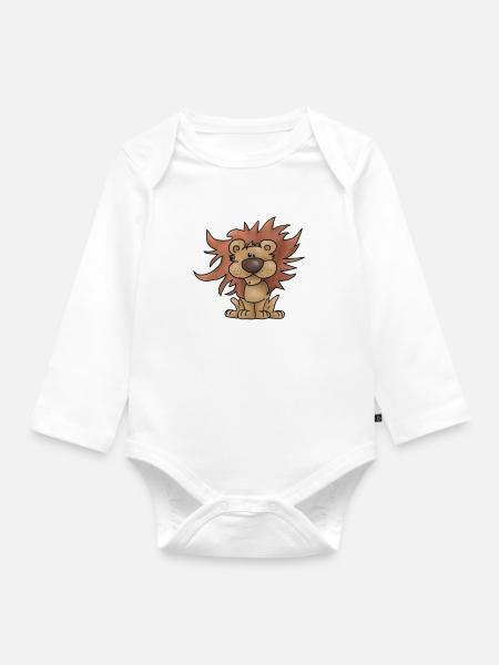 putziger_Loewe - Baby Bio-Langarm-Body - Weiß