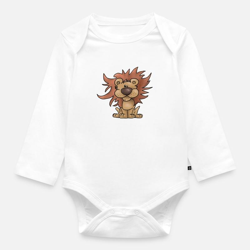 putziger_Loewe - Body Bébé bio manches longues - blanc