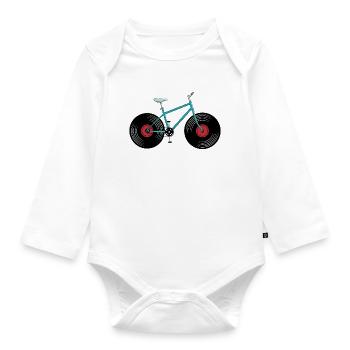 Ride the rhythm - Organic Longsleeve Baby Bodysuit - white - Front