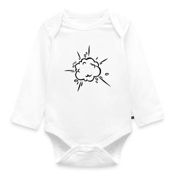 Comic Dust Cloud - Organic Longsleeve Baby Bodysuit - white - Front