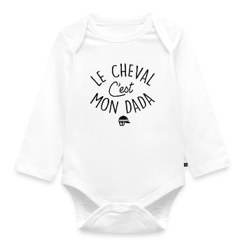 Reiten Reitsport Phrase Humor - Baby Bio-Langarm-Body - Weiß - Vorne