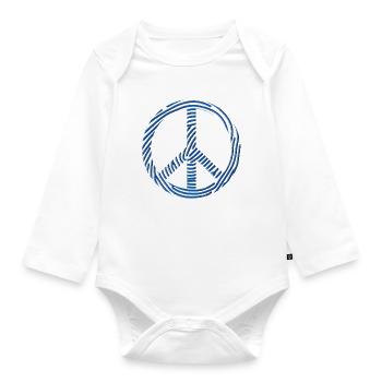 Peace-Zeichen - Baby Bio-Langarm-Body - Weiß - Vorne