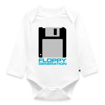 Disquette Génération 3.5 - Body Bébé bio manches longues - blanc - Devant