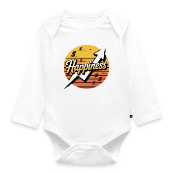 Happiness Upward Course Design - Body Bébé bio manches longues - blanc - Devant