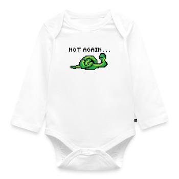 Pixelart Schlange - Baby Bio-Langarm-Body - Weiß - Vorne
