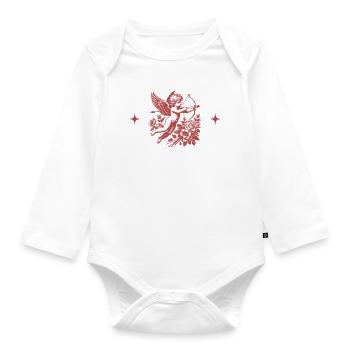 Cupid Floral Bow - Organic Longsleeve Baby Bodysuit - white - Front