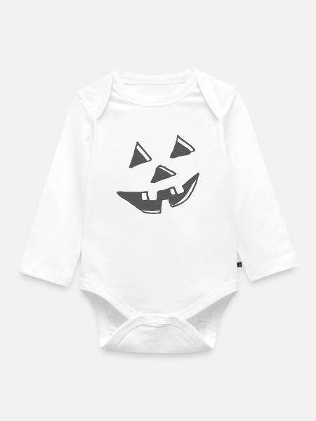 Halloween - Baby Bio-Langarm-Body - Weiß