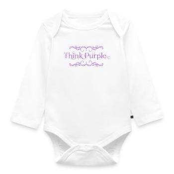 Think Purple - Baby Bio-Langarm-Body - Weiß - Vorne