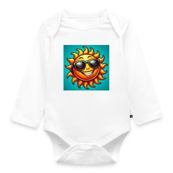 Sonne - Baby Bio-Langarm-Body - Weiß - Vorne