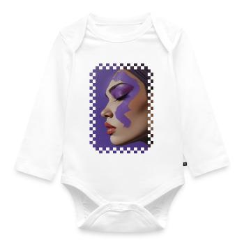 Reflections of Violet – oil on canvas - Organic Longsleeve Baby Bodysuit - white - Front