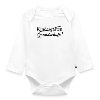 Kindergarten - Primary School - Organic Longsleeve Baby Bodysuit - white - Front