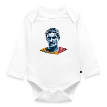 Caesar - Cool History Logo - Organic Longsleeve Baby Bodysuit - white - Front