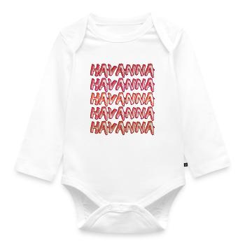 Havana as a trip - Organic Longsleeve Baby Bodysuit - white - Front