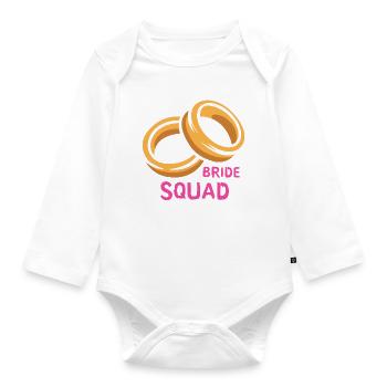 Bride Squad Ringe Junggesellinnenabschied - Baby Bio-Langarm-Body - Weiß - Vorne