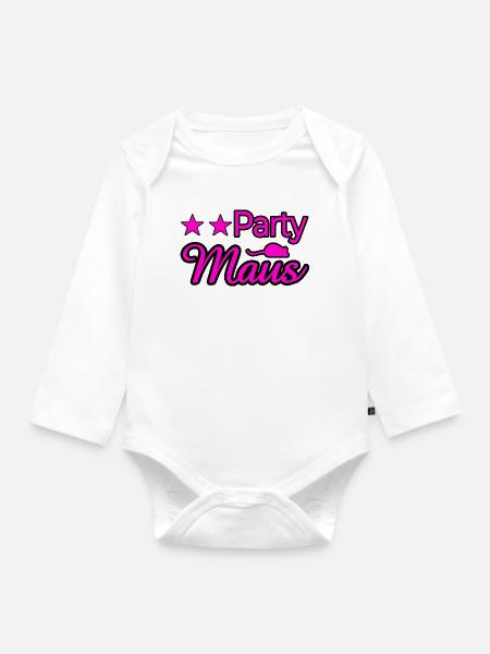 Party - Baby Bio-Langarm-Body - Weiß