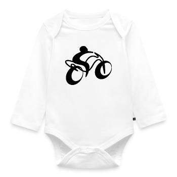 Two Wheels of the Soul Shirt - Organic Longsleeve Baby Bodysuit - white - Front