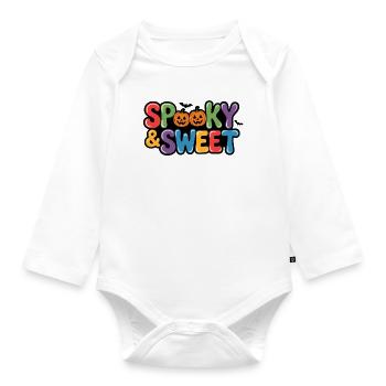 Halloween effrayant et doux - Body Bébé bio manches longues - blanc - Devant