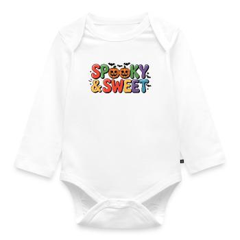 Motif d’Halloween effrayant et doux - Body Bébé bio manches longues - blanc - Devant