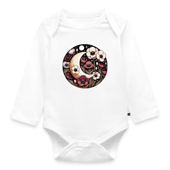Moonlit Bloom Circular - Organic Longsleeve Baby Bodysuit - white - Front