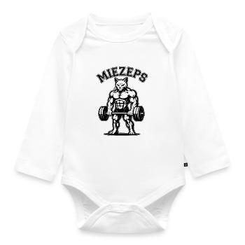 Kitty - Sore Muscles - Cat - Saying - Organic Longsleeve Baby Bodysuit - white - Front