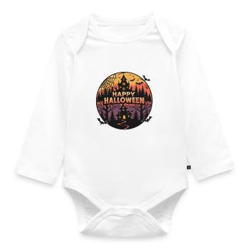 Halloween Ghostly Castle - Organic Longsleeve Baby Bodysuit - white - Front
