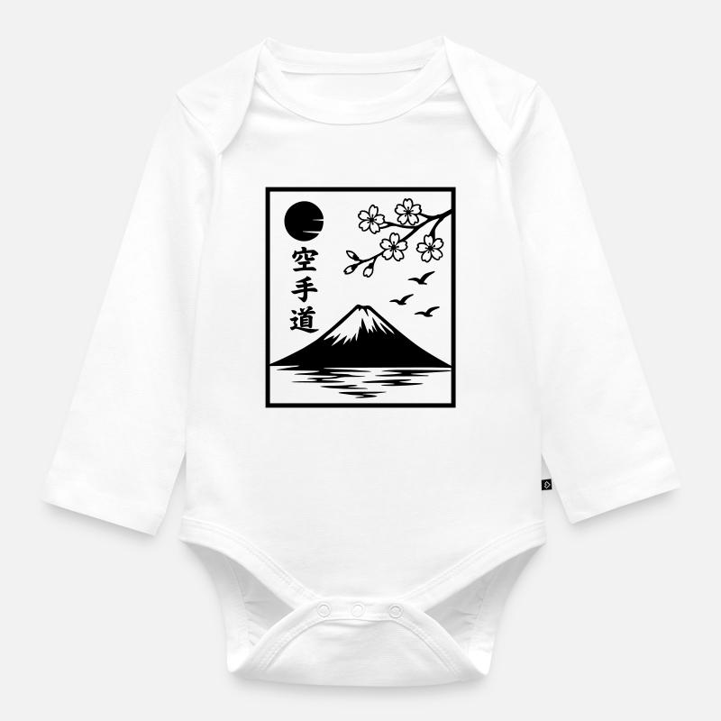 Katate Paysage - Body Bébé bio manches longues - blanc