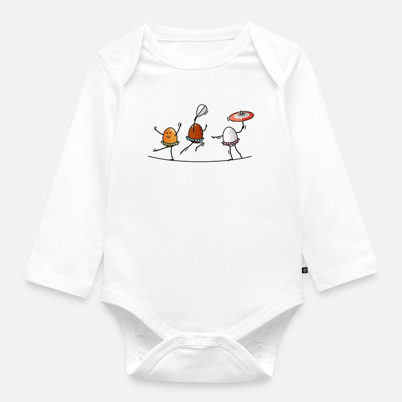 Seiltänzerinnen, Akrobaten Eier - Baby Bio-Langarm-Body - Weiß